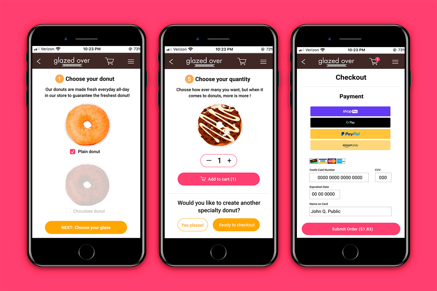 Glazed Over Donuts app design